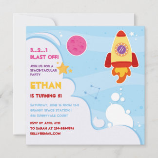 Weltraumraketenschiff Einladung zum Geburtstag