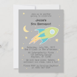 Weltraumraketenschiff Galaxy Graue Einladungen