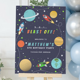 Weltraumraketenschiff Geburtstagsparty Poster