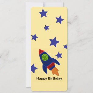 🚀 Weltraumraketenschiff zum Geburtstag glücklich Einladung