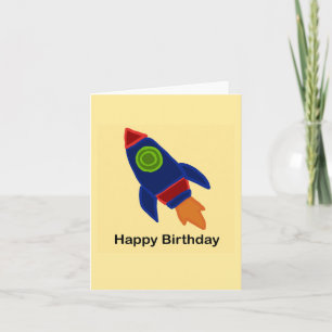 🚀 Weltraumraketenschiff zum Geburtstag glücklich Einladung