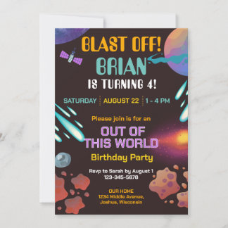Weltraumraubenschlag zum Geburtstag Einladung