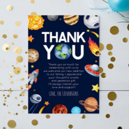 Weltraumraumdusche Planets Baby Shower Dankeskarte