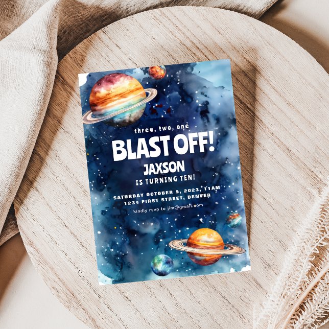 Weltraumraumflugzeug-Kindergeburtstag-Party einlad Einladung (Von Creator hochgeladen)