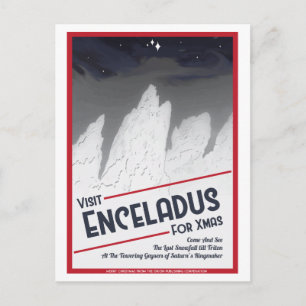 Weltraumreise Weihnachten Postkarte - Enceladus