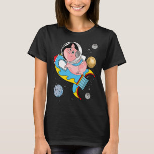 Weltraumreisefarm Niedliches Schwein T-Shirt
