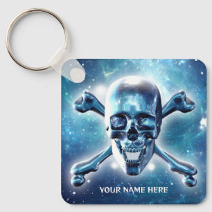 Weltraumschädel. Personalisiert Schlüsselanhänger