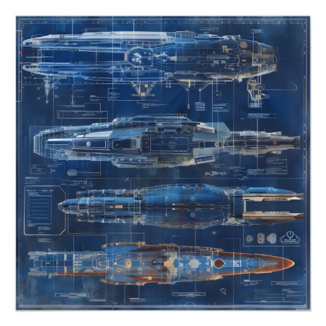Weltraumschiff-Konzept Fotodruck (Vorne)
