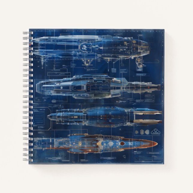 Weltraumschiff-Konzept Notizbuch (Vorderseite)