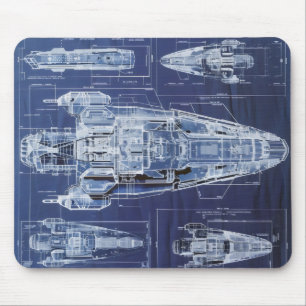 Weltraumschiff Sci-Fi-Diagramm Mousepad