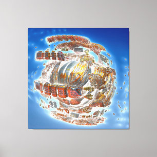 Weltraumschiff-Zerfall Leinwanddruck 
