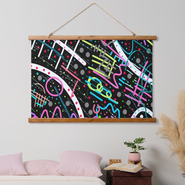 Weltraumschimmel Wandteppich Mit Holzrahmen (Schlafzimmer)