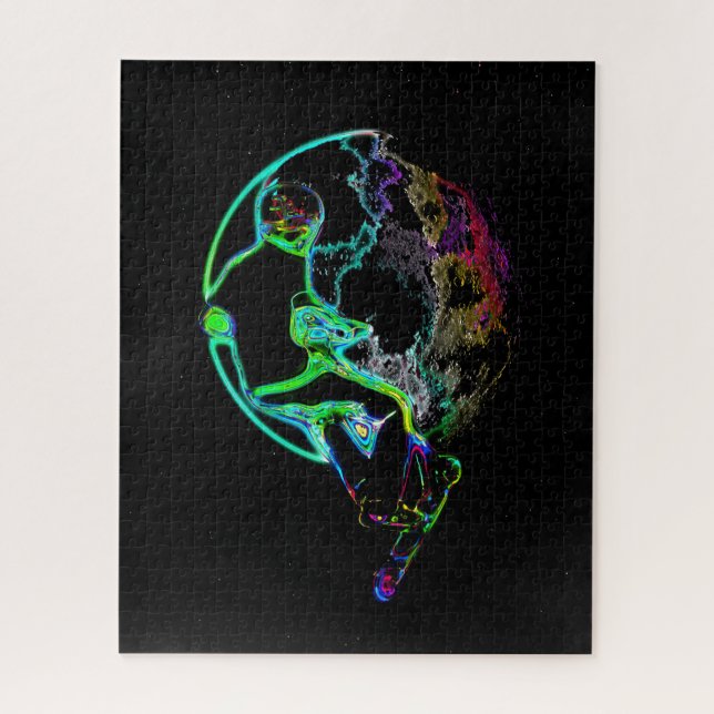 Weltraumschootting - Fliegender Scooter Puzzle (Vertikal)