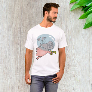 Weltraumschweinchen mit Strahlenpistole Lustiger A T-Shirt
