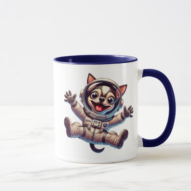 Weltraumschwimmender Astronaut. Tasse (Rechts)