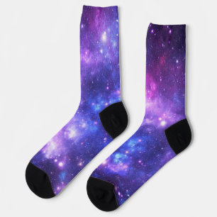 Weltraumsocken - Muster für Lila Raumstationen Socken