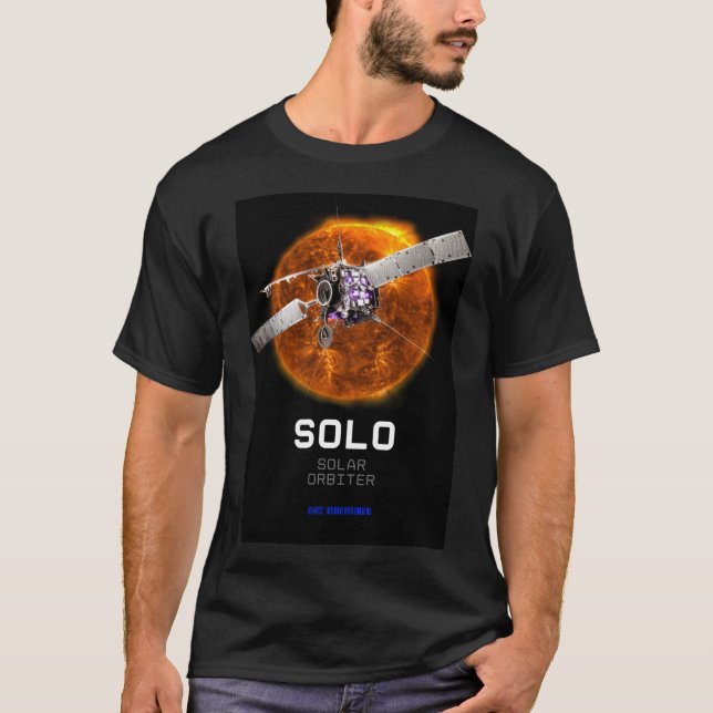 Weltraumsolare Orbiter Kosmos Teleskop schwarze Mä T-Shirt (Vorderseite)