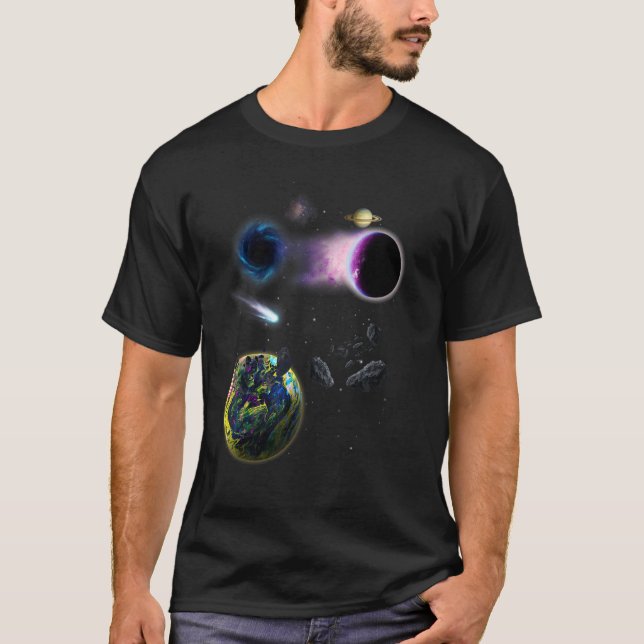 Weltraumsolarsystem Galaxy Astronaut Universe Flug T-Shirt (Vorderseite)