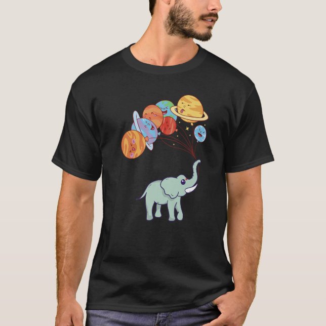 Weltraumsolarsystem Planeten Weltraum Elephant T-Shirt (Vorderseite)