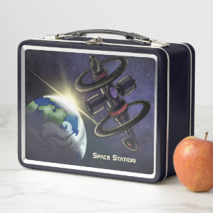 Weltraumstation Metall Brotdose