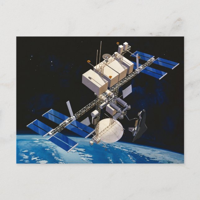 Weltraumstation - Orbit der Erde 10 Postkarte (Vorderseite)