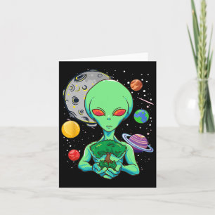 Weltraumtag Feier Kosmische Alien Baum des Lebens Karte