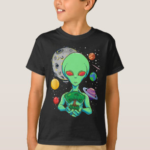 Weltraumtag Feier Kosmische Alien Baum des Lebens T-Shirt