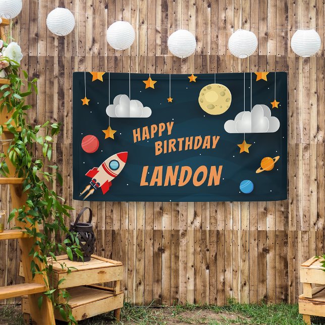 Weltraumthema Personalisiert Geburtstagsparty Banner (Von Creator hochgeladen)