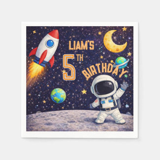 Weltraumthema Weltraum Raketenschiff Serviette