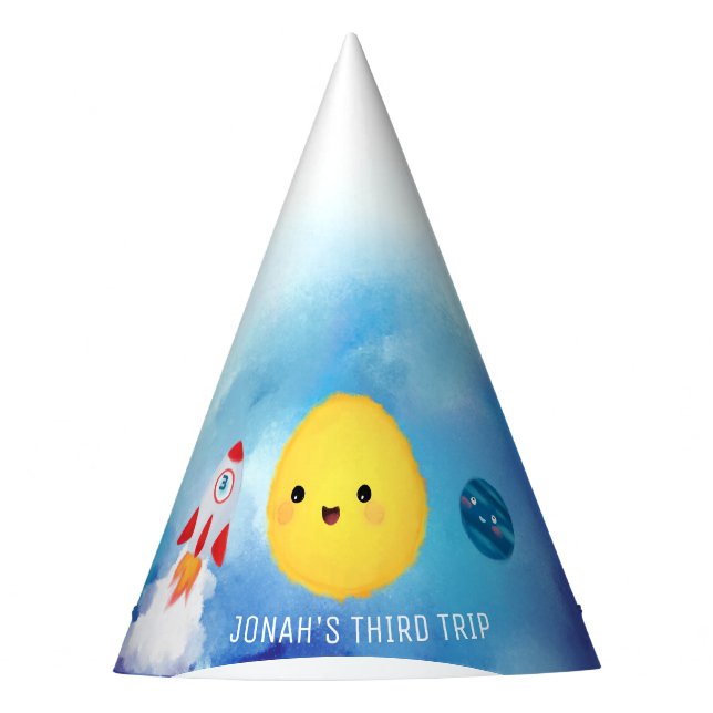 Weltraumthema Weltraumrakete Partyhütchen (Vorderseite)