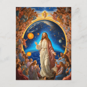 *~* WeltraumUniverse Earth Light AP50 Jesus Blume Postkarte
