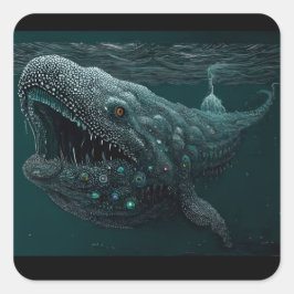 Weltraumwal Quadratischer Aufkleber