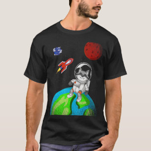 Weltraumwald-Tier-Raketenastronauten Raccoon T-Shirt