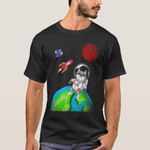 Weltraumwald-Tier-Raketenastronauten Raccoon T-Shirt