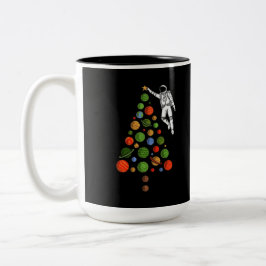 WeltraumweiWeihnachtsWeihnachtsWeihnachtsfeiWeihna Zweifarbige Tasse