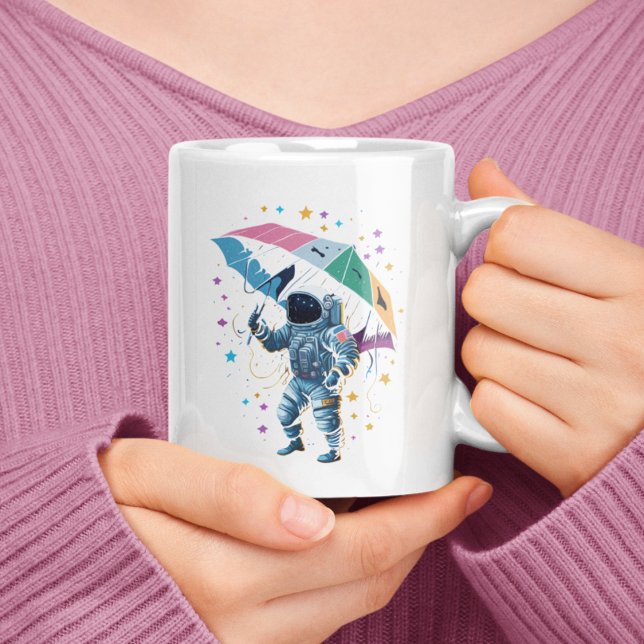 Weltraumwetter Abstrakter Astronautenstürm Kaffeetasse (Von Creator hochgeladen)
