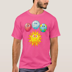Weltraumwissenschaft Niedliche Planeten Galaxy Ast T-Shirt