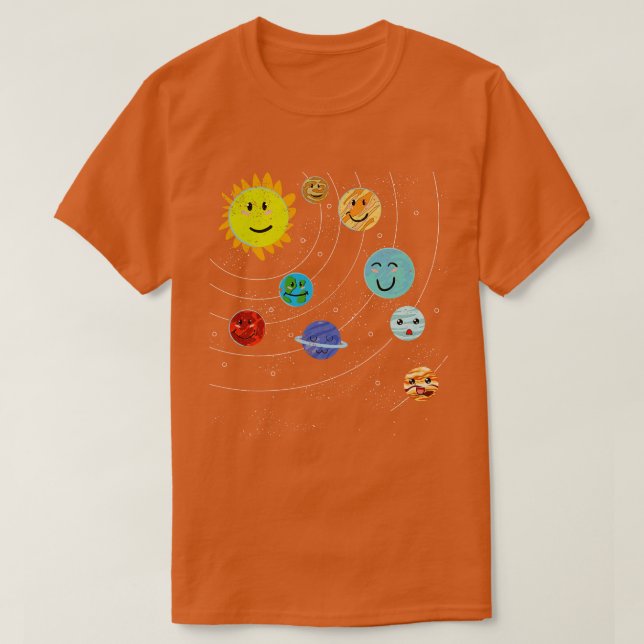 Weltraumwissenschaftler Niedlich Planets Solar Sys T-Shirt (Design vorne)
