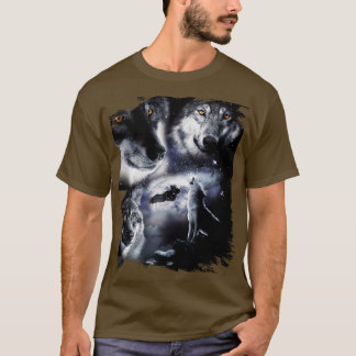 Weltraumwölfe 3 Drei Schneeleuten auf dem Mond T-Shirt