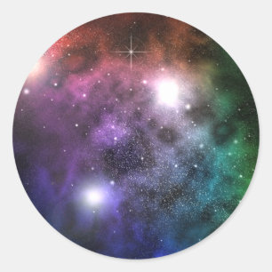 Weltraumwolken Runder Aufkleber