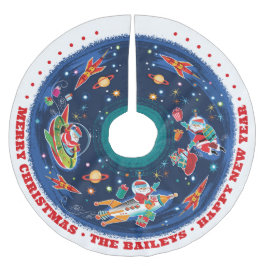 Weltraumzeitalter - individuell anpassbar - polyester weihnachtsbaumdecke