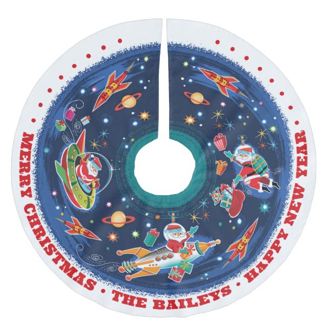 Weltraumzeitalter - individuell anpassbar - polyester weihnachtsbaumdecke (Vorderseite)