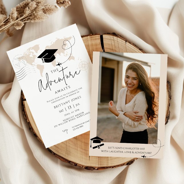 Weltreise-Abenteuer beginnt Abschluss Einladung (Von Creator hochgeladen)