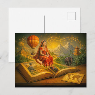 Weltreise aus dem klassischen Reisebuch Feiertagspostkarte