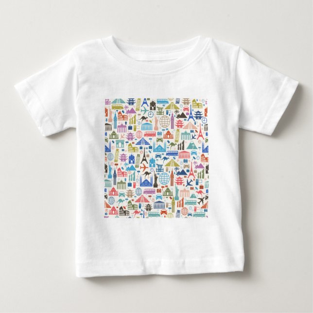 Weltreise Baby T-shirt (Vorderseite)