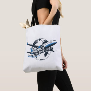 Weltreise-Flugzeug-Globus-Reisetasche