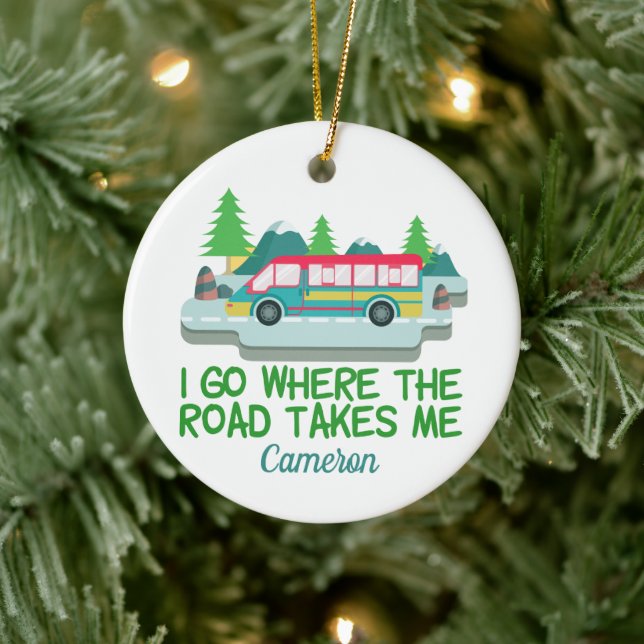 Weltreise RV Camper Road Trip Niedlich Custom Keramik Ornament (Baum)