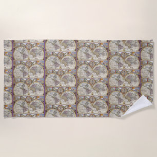 Weltreisend-Vintage Karte Thunder_Cove Strandtuch