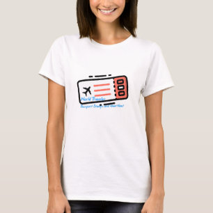 Weltreisende: Passport-Briefmarke und Herzschläge T-Shirt