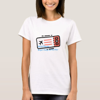 Weltreisende: Passport-Briefmarke und Herzschläge T-Shirt
